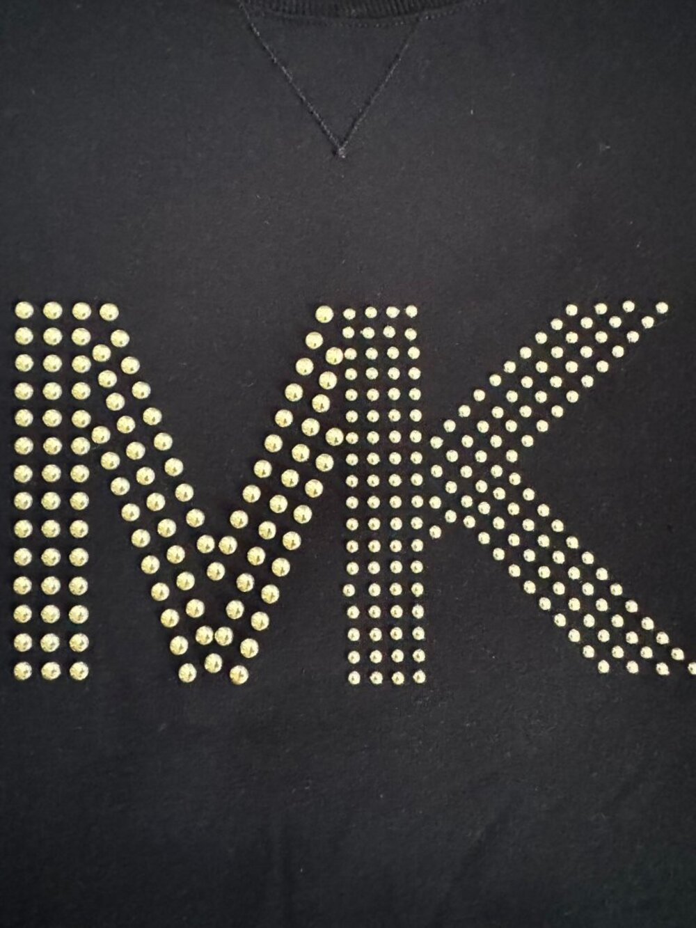 Michael Kors Black Logo Rivet Sweatshirt XL Gold Hardware - Picture 3 of 10